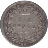 1883 SIXPENCE ( VF ) - SIXPENCE - Cambridgeshire Coins