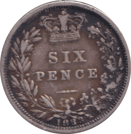 1883 SIXPENCE ( VF ) - SIXPENCE - Cambridgeshire Coins