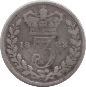 1883 THREE PENCE ( FAIR ) - Threepence - Cambridgeshire Coins