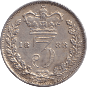 1883 THREEPENCE ( EF ) - SIXPENCE - Cambridgeshire Coins