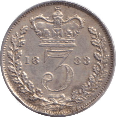 1883 THREEPENCE ( EF ) - SIXPENCE - Cambridgeshire Coins