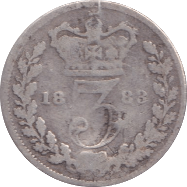 1883 THREEPENCE ( FAIR ) 2 - Threepence - Cambridgeshire Coins