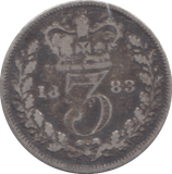 1883 THREEPENCE ( GF ) - THREEPENCE - Cambridgeshire Coins