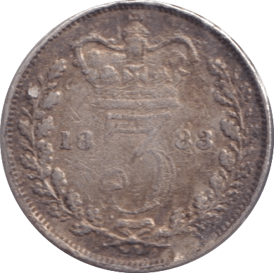 1883 THREEPENCE ( GVF ) - Threepence - Cambridgeshire Coins