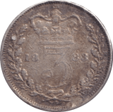 1883 THREEPENCE ( GVF ) - Threepence - Cambridgeshire Coins