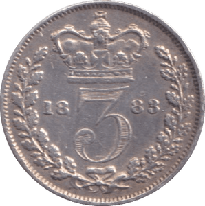 1883 THREEPENCE ( GVF ) - Threepence - Cambridgeshire Coins