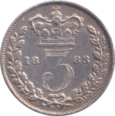 1883 THREEPENCE ( GVF ) - Threepence - Cambridgeshire Coins