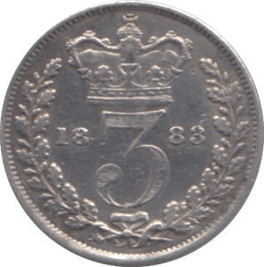 1883 THREEPENCE ( GVF ) - THREEPENCE - Cambridgeshire Coins