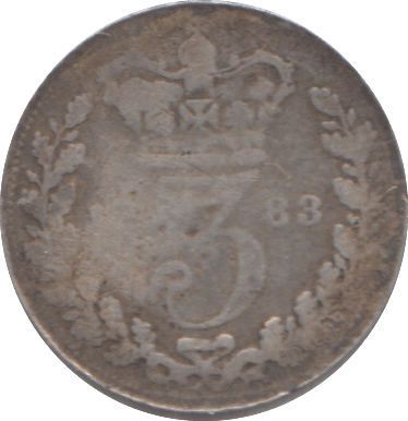 1883 THREEPENCE ( NF ) - THREEPENCE - Cambridgeshire Coins
