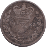 1883 THREEPENCE ( NF ) - THREEPENCE - Cambridgeshire Coins