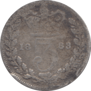 1883 THREEPENCE ( NF ) - THREEPENCE - Cambridgeshire Coins