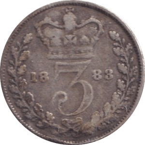 1883 THREEPENCE ( VF ) - Three Half Pence - Cambridgeshire Coins