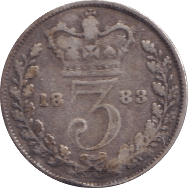 1883 THREEPENCE ( VF ) - Three Half Pence - Cambridgeshire Coins