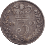 1883 THREEPENCE ( VF ) - Three Half Pence - Cambridgeshire Coins