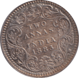 1883 TWO ANNAS INDIA - WORLD COINS - Cambridgeshire Coins