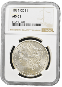 1884 CARSON CITY MORGAN DOLAR NGC MS 61 - NGC SILVER COINS - Cambridgeshire Coins