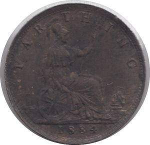 1884 FARTHING ( AUNC ) - Farthing - Cambridgeshire Coins