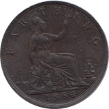 1884 FARTHING ( AUNC ) - Farthing - Cambridgeshire Coins