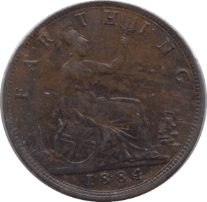 1884 FARTHING ( EF ) - Farthing - Cambridgeshire Coins