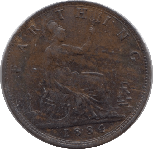1884 FARTHING ( EF ) - Farthing - Cambridgeshire Coins