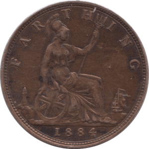 1884 FARTHING ( FINE ) - Farthing - Cambridgeshire Coins