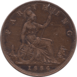 1884 FARTHING ( FINE ) - Farthing - Cambridgeshire Coins