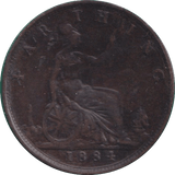 1884 FARTHING ( GF ) - FARTHING - Cambridgeshire Coins