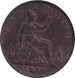 1884 FARTHING ( GVF ) - Farthing - Cambridgeshire Coins