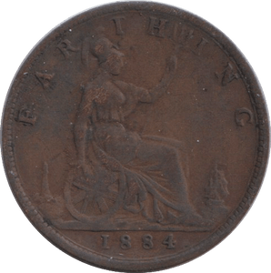 1884 FARTHING ( GVF ) - FARTHING - Cambridgeshire Coins