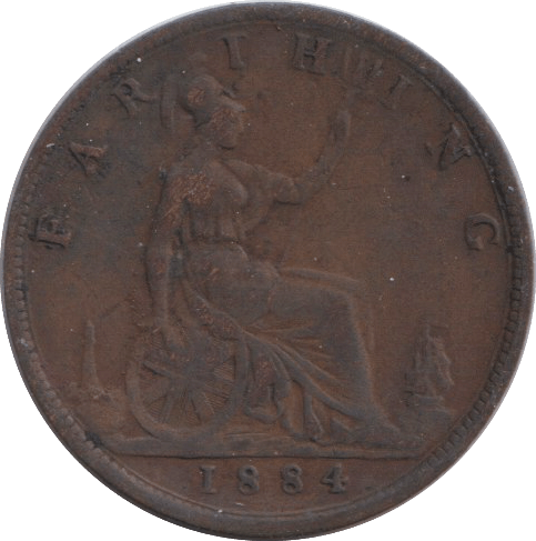 1884 FARTHING ( GVF ) - FARTHING - Cambridgeshire Coins