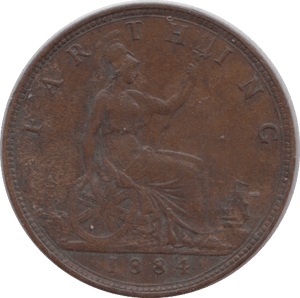 1884 FARTHING ( GVF ) - Farthing - Cambridgeshire Coins