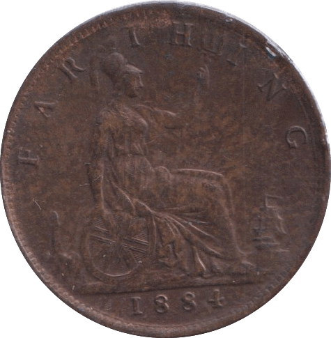 1884 FARTHING ( GVF ) - Farthing - Cambridgeshire Coins