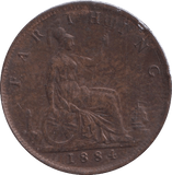 1884 FARTHING ( GVF ) - Farthing - Cambridgeshire Coins