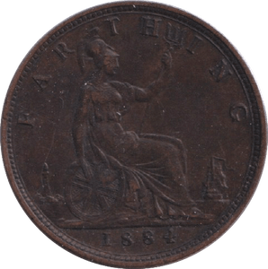 1884 FARTHING ( UNC ) - FARTHING - Cambridgeshire Coins