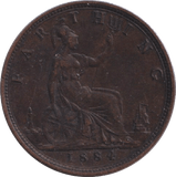 1884 FARTHING ( UNC ) - FARTHING - Cambridgeshire Coins