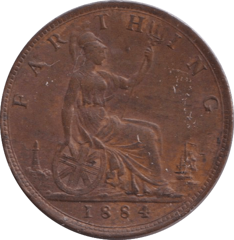 1884 FARTHING ( UNC ) - FARTHING - Cambridgeshire Coins
