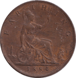 1884 FARTHING ( UNC ) - FARTHING - Cambridgeshire Coins