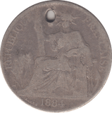 1884 FRANCE 20 CENTS - SILVER WORLD COINS - Cambridgeshire Coins