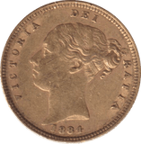 1884 GOLD HALF SOVEREIGN ( EF ) - HALF SOVEREIGN - Cambridgeshire Coins