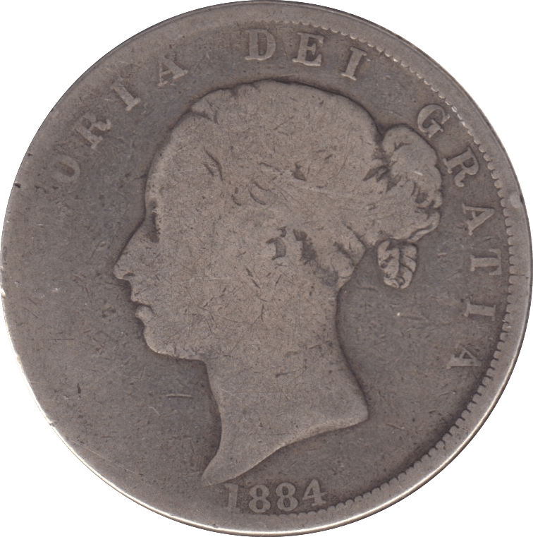 1884 HALFCROWN ( FINE ) - Halfcrown - Cambridgeshire Coins