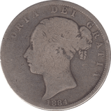 1884 HALFCROWN ( FINE ) - Halfcrown - Cambridgeshire Coins