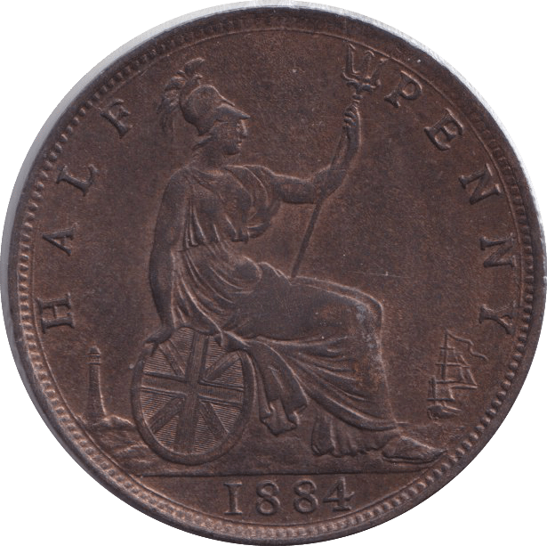 1884 HALFPENNY ( UNC ) - HALFPENNY - Cambridgeshire Coins