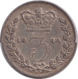 1884 MAUNDY THREEPENCE ( EF ) - MAUNDY THREEPENCE - Cambridgeshire Coins