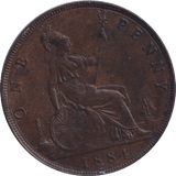 1884 PENNY ( AUNC ) - PENNY - Cambridgeshire Coins