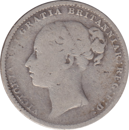 1884 SHILLING ( FINE ) 3 - SHILLING - Cambridgeshire Coins
