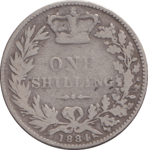 1884 SHILLING ( FINE ) 3 - SHILLING - Cambridgeshire Coins