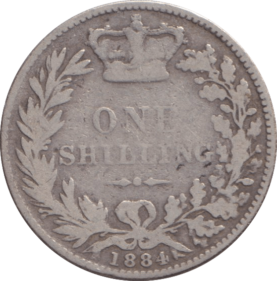 1884 SHILLING ( FINE ) 3 - SHILLING - Cambridgeshire Coins
