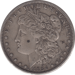 1884 SILVER MORGAN DOLLAR USA PHILADELPHIA MINT - SILVER WORLD COINS - Cambridgeshire Coins