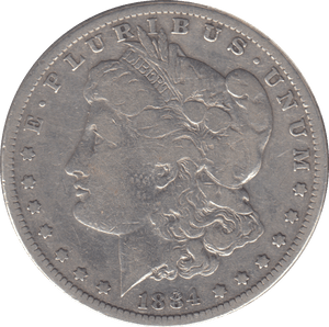 1884 SILVER ONE MORGAN DOLLAR USA - SILVER WORLD COINS - Cambridgeshire Coins