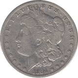 1884 SILVER ONE MORGAN DOLLAR USA - SILVER WORLD COINS - Cambridgeshire Coins